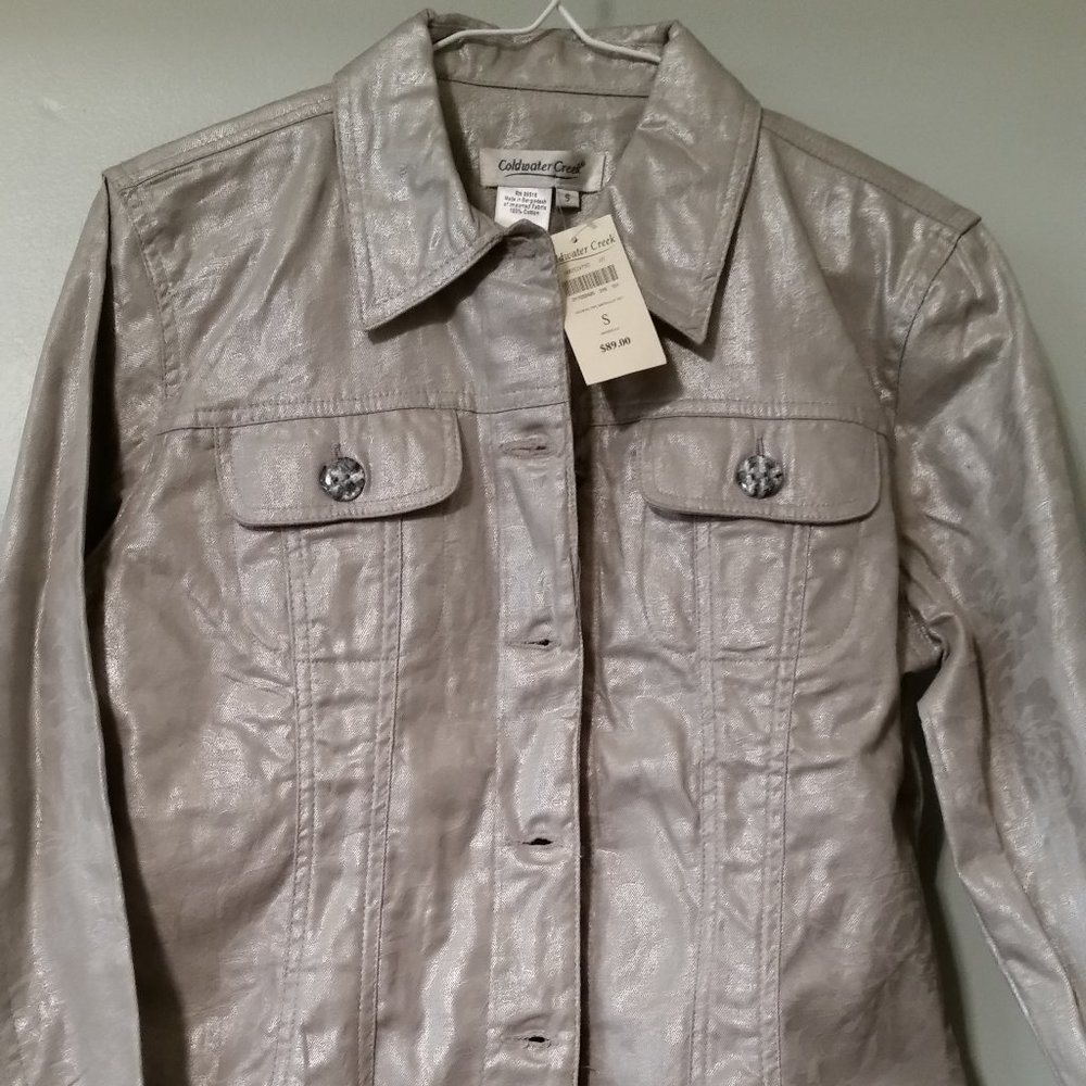 Coldwater Creek Silver Grey Jeans Jacket